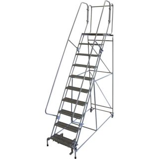 Cotterman Rolling Steel Ladder   450 Lb. Capacity, 10 Step Ladder, 24 Inch L x