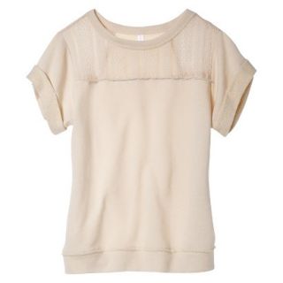 Xhilaration Juniors Short Sleeve Sweatshirt   White XSM