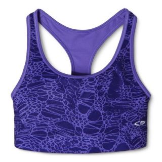 C9 by Champion Womens Reversible Print Compression Racer Bra   Plumbago M