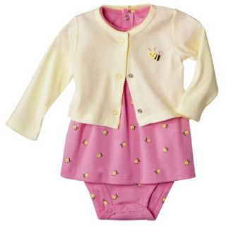 Just One YouMade by Carters Newborn Girls 3 Piece Dress Set   Pink Bee 3 M