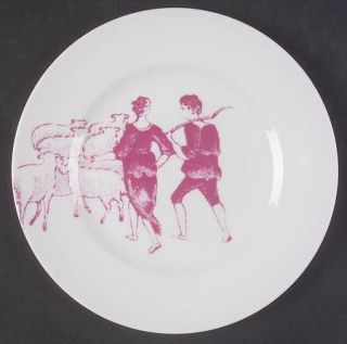 Wedgwood After Landscape Luncheon Plate, Fine China Dinnerware   Pink,Enlarged L