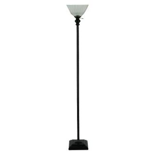 Threshold Floor Lamp with Etched Glass Shade