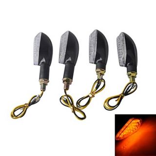 Waterproof 2W 112lm 15 LED Yellow Light Motorcycle Turn Signals (12V / 4PCS)