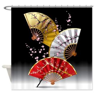  Japanese Cherry Fans Shower Curtain