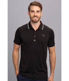 PUMA Golf Color Blocked Golf Jacquard Polo Mens Short Sleeve Knit (Black)