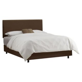 Skyline King Bed Skyline Furniture Arcadia Nailbutton Bed   Chocolate