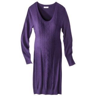 Liz Lange for Target Maternity Long Sleeve Cable Sweater Dress   Purple XS