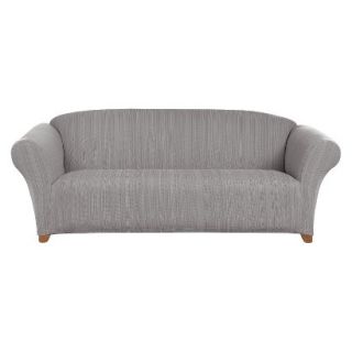 Sure Fit Stretch Striated Sofa Slipcover   Gray