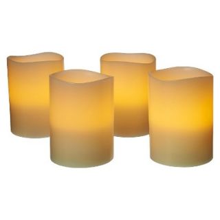 4pk Ivory Flameless Candle 3x4 Set   1LED