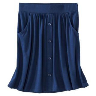 Merona Womens Knit Casual Button Skirt   Waterloo Blue   S