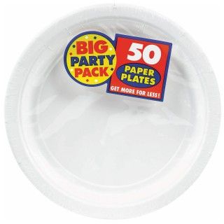 Frosty White Big Party Pack Dinner Plates