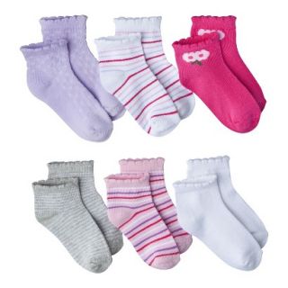 Circo Infant Toddler Girls Assorted Scalloped Socks   Violet 12 24 M