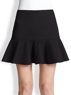 RED Valentino Ruffled Hem Mini Skirt   Black