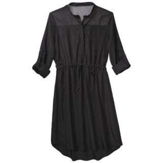 Mossimo Womens 3/4 Sleeve Shirt Dress   Black L