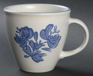 Pfaltzgraff Yorktowne (Usa) Cafe Mug, Fine China Dinnerware   Blue Floral,Smooth
