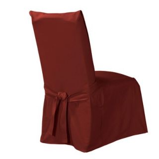Sure Fit Cotton Duck Long Dining Room Chair Slipcover   Claret