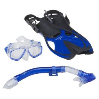 Speedo Junior ReefScout Deluxe Mask & Snorkel Set Blue   Large / X Large