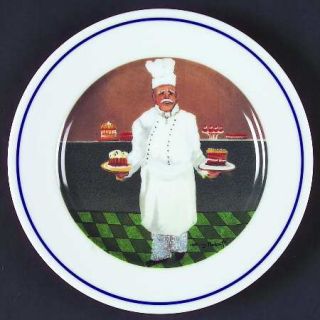 Guy Buffet Chef Series Salad Plate, Fine China Dinnerware   Various Chefs, Blue