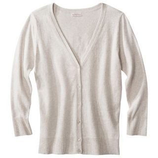 Merona Petites 3/4 Sleeve V Neck Cardigan Sweater   Oatmeal SP