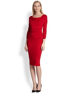Donna Karan Drape Front Dress   Scarlet