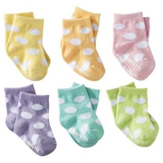 Trumpette Infant Girls 6 Pack Pastel Dot Socks   Assorted 0 12M
