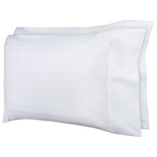 Fieldcrest Luxury 500 Thread Count Stripe Pillowcase Set   Whitewash (King)