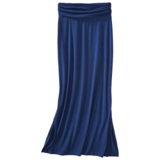 Merona Womens Knit Maxi Skirt w/Ruched Waist   Waterloo Blue   L