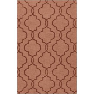 Hand crafted Orange Geometric Lattice Vols Geometric Wool Rug (2x3)