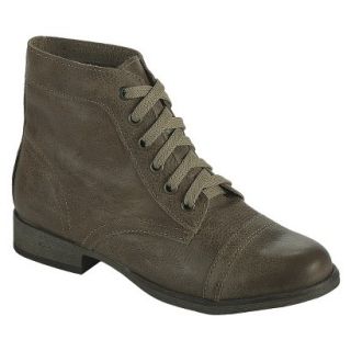 Womens Post Paris Colissa Genuine Leather Cap Toe Ankle Boots   Olive 7