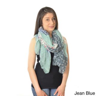 La77 Polka Dot And Rose Scarf Blue Size One Size Fits Most