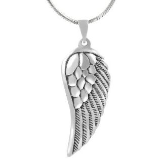 Sterling Silver Angel Wing Necklace   Silver
