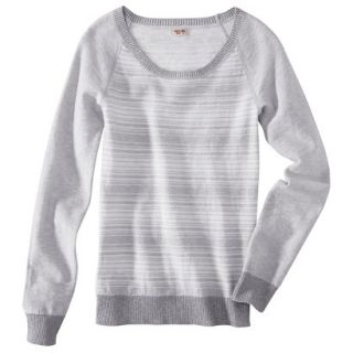 Mossimo Supply Co. Juniors Striped Scoop Neck Sweater   Gray M(7 9)