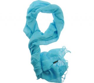 Womens SAACHI Linen Solids   Turquoise Scarves