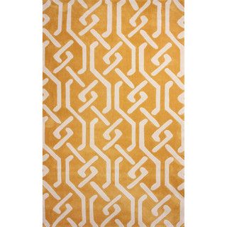 Nuloom Hand tufted Chain Trellis Synthetics Gold Rug (8 6 X 11 6)