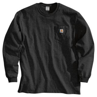 Carhartt Workwear Long Sleeve Pocket T Shirt   Black, 3XL, Big Style, Model K126