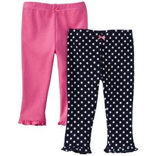 Just One YouMade by Carters Newborn Girls 2 Pack Pant   Pink/Navy 6 M
