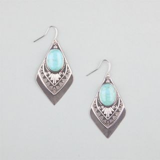 Turquoise Earrings Silver One Size For Women 238901140