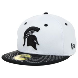 Michigan State Spartans New Era NCAA White Black 59FIFTY Cap