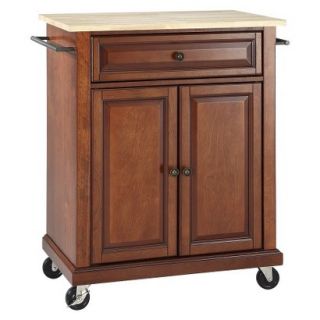 Kitchen Cart Crosley Wood Top Portable Kitchen Cart   Red Brown (Cherry)