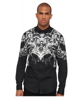 Just Cavalli Shirt with Scroll Shoulder Mens Clothing (Black)