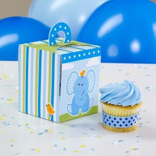 Blue Elephant Cupcake Boxes