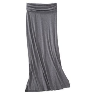 Merona Petites Ruched Waist Knit Maxi Skirt   Gray LP
