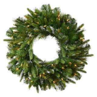 Pre Lit Cashmere Dura Lit Wreath   Clear Lights (60)