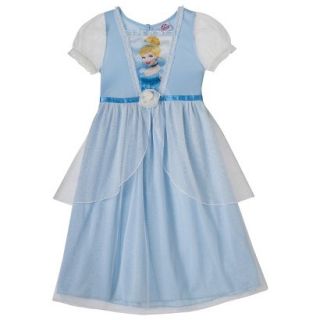 Disney Cinderella Toddler Girls Short Sleeve Nightgown   Blue 2T