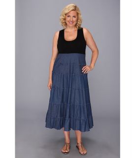 Karen Kane Plus Size Tiered Maxi Dress Womens Dress (Blue)