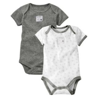 Burts Bees Baby Newborn Neutral 2 Pack Short sleeve Bodysuit   Grey 12 M