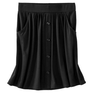 Merona Womens Knit Casual Button Skirt   Black   XL