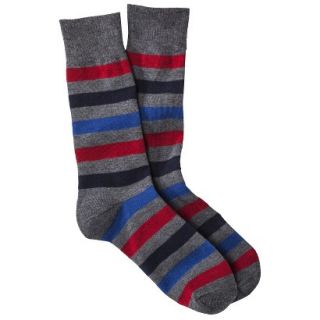 Merona Mens 1pk Dress Socks   Blue/GreyRed Rugby Stripes