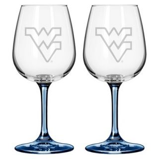 Boelter Brands NCAA 2 Pack West Virginia Mountaineers Satin Etch Wine Glass  