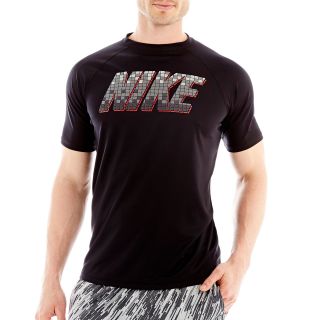 Nike Tiles Dri FIT Swim Top, Black